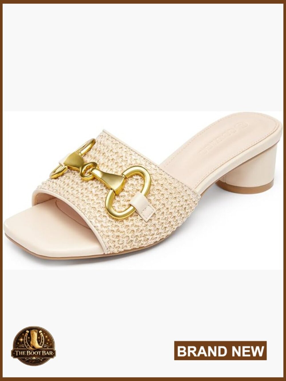 Women's Heeled Slide Sandals Square Open Toe Block Heel Slip On Dressy Casual